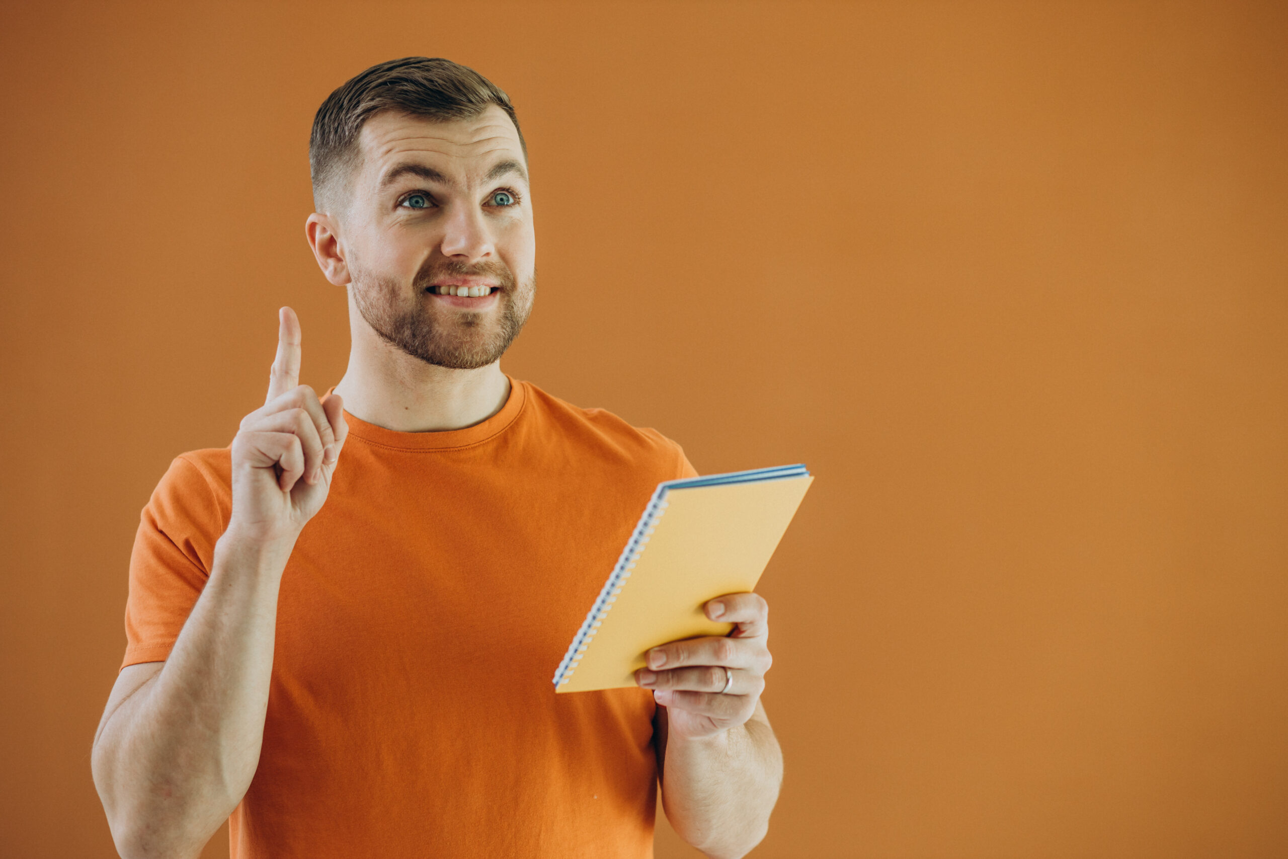 Man studying at theatre school isolated in studio