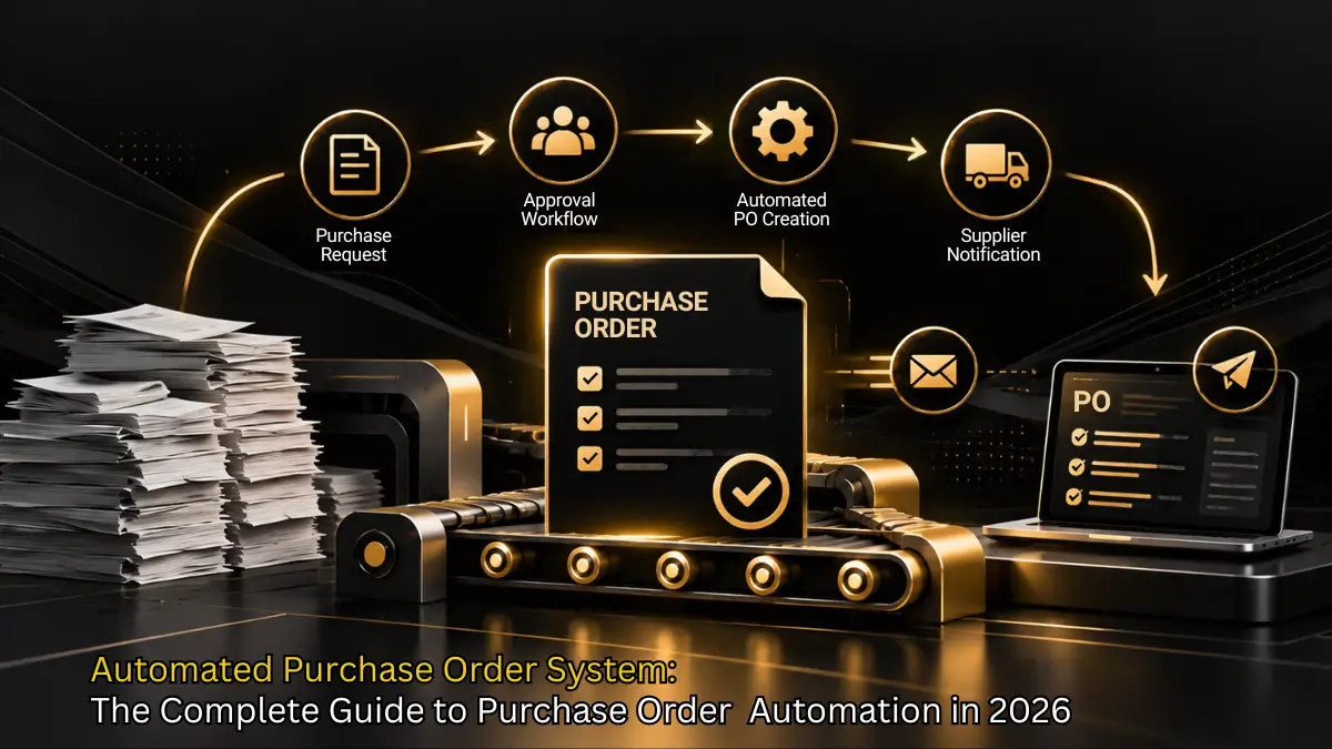 Automated purchase order system turning requests into approved purchase orders
