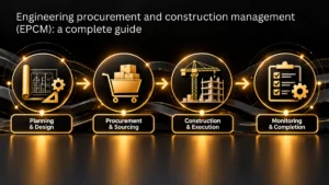 Engineering procurement and construction management coordinating a construction project