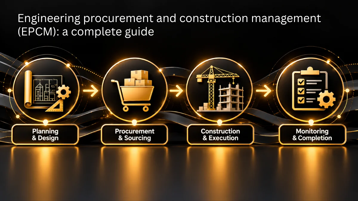 Engineering procurement and construction management coordinating a construction project