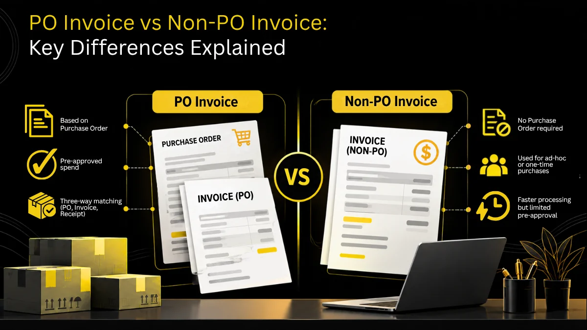 PO invoice vs non-PO invoice shown as automated and manual approval paths