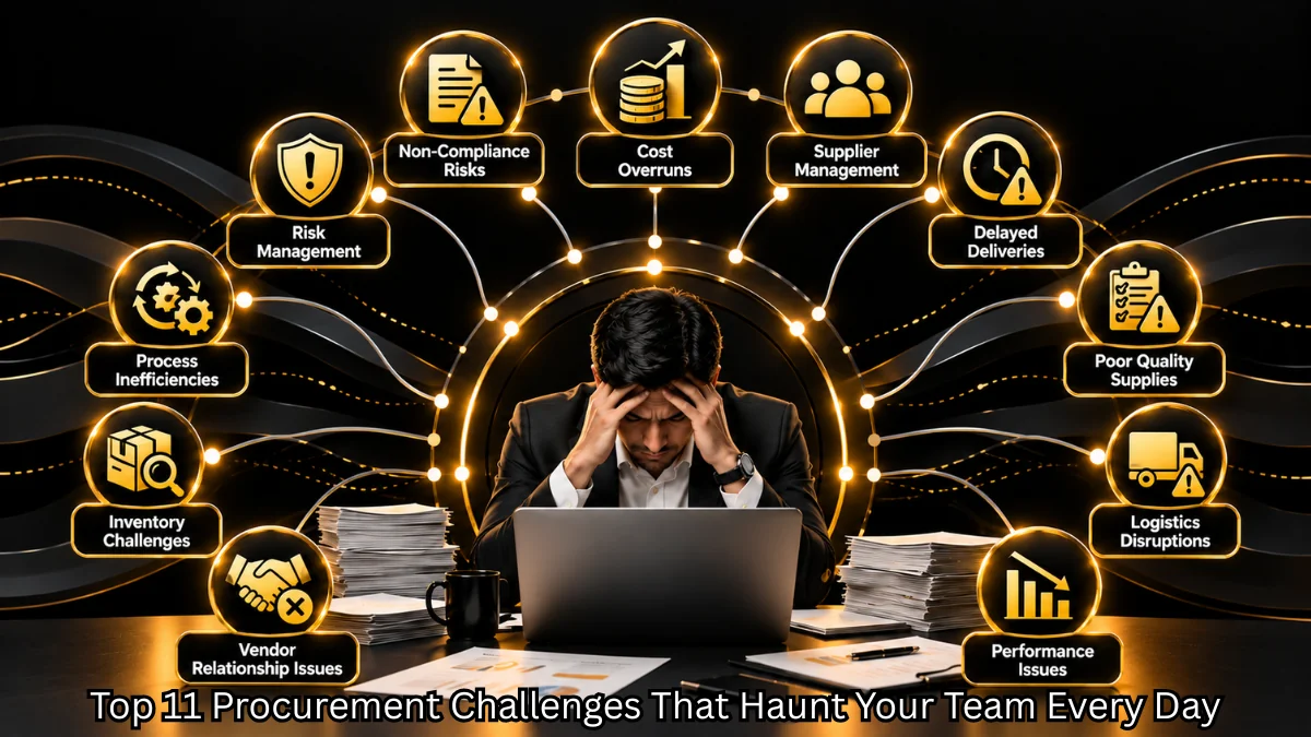 Common procurement challenges facing teams such as delays, risk and manual work