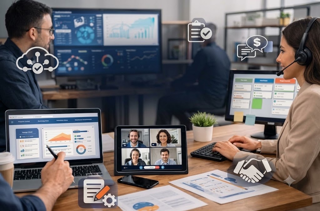 Procurement team collaborating across finance, IT and suppliers