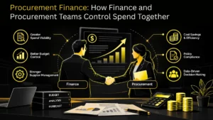 Procurement and finance teams controlling spend together on a shared dashboard