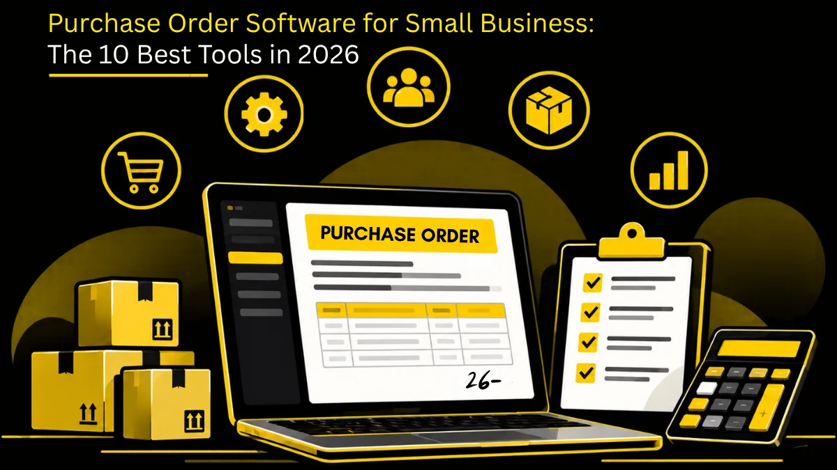 Purchase order software for small business shown on a simple PO dashboard